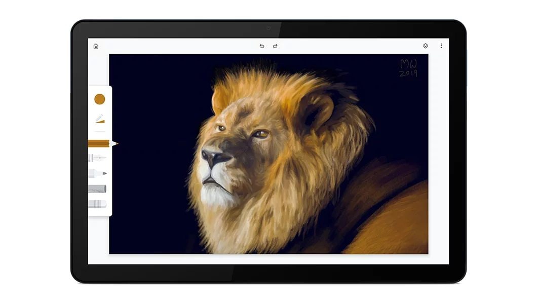 De IdeaPad Duet Chromebook-tablet met daarop Chrome Canvas
