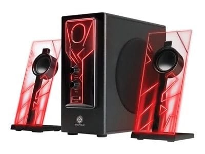 

GOgroove BassPULSE 2.1 Computer Speakers with Red LED Glow Lights and Powered Subwoofer