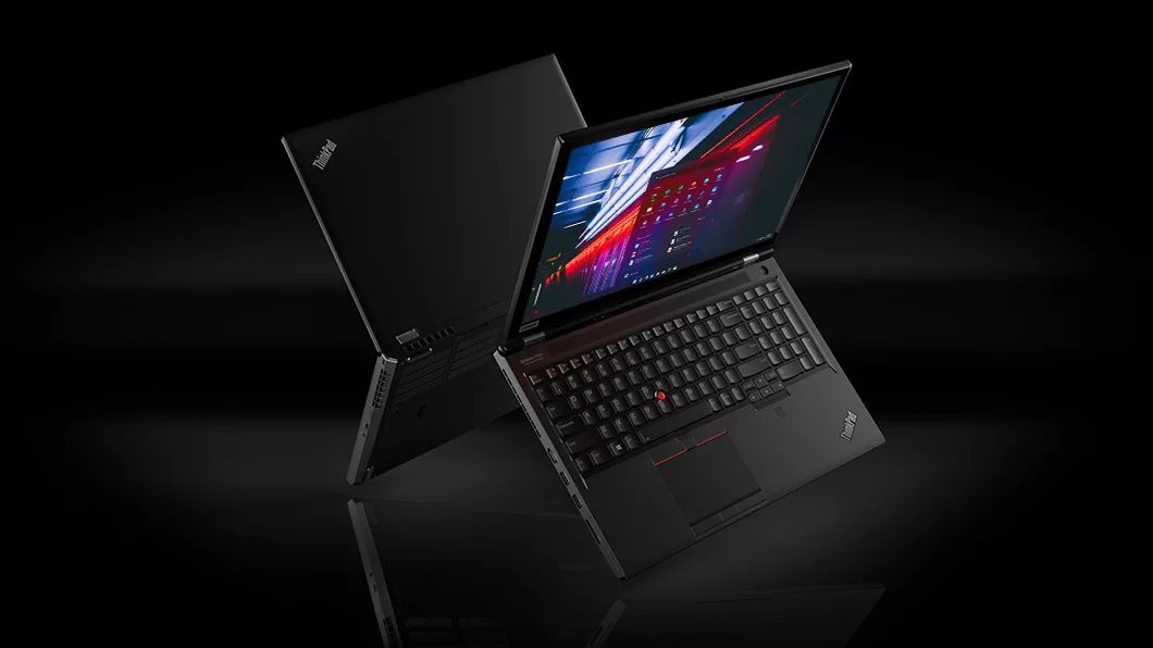 ThinkPad P53 kuvattuna takavasemmalta ja etuvasemmalta