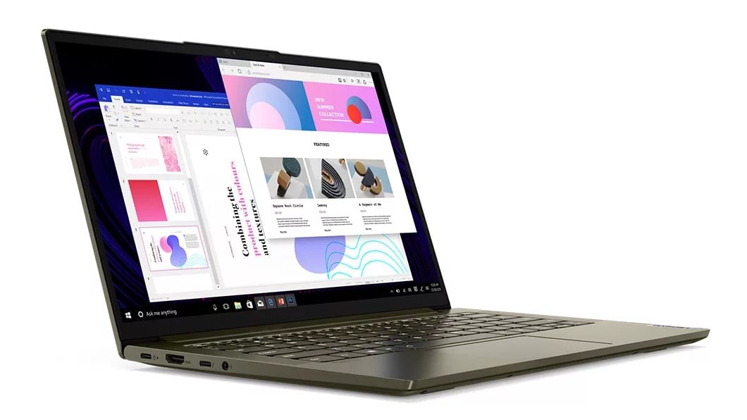 Left angled view of the 14" Yoga Slim 7 laptop