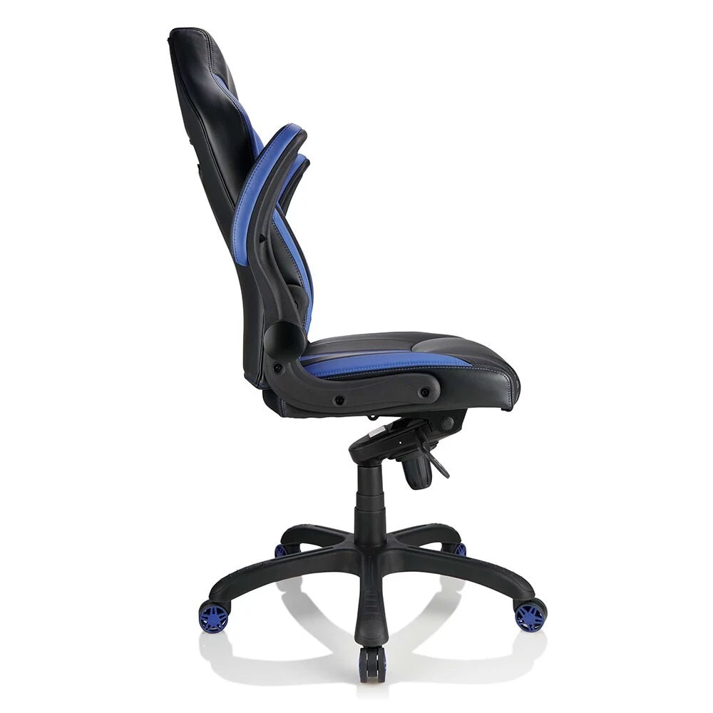 Realspace® Bonded Leather HighBack Gaming Chair, Blue