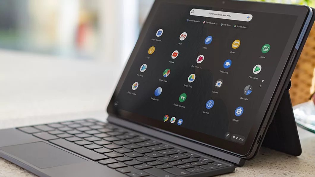 The IdeaPad Duet Chromebook showing apps