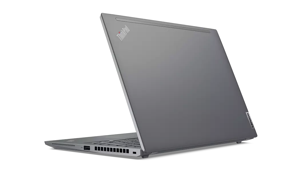 Ordinateur portable ThinkPad X13 Gen 2 (13pouces Intel) - Vue de ¾ arrière côté droit, couvercle ouvert