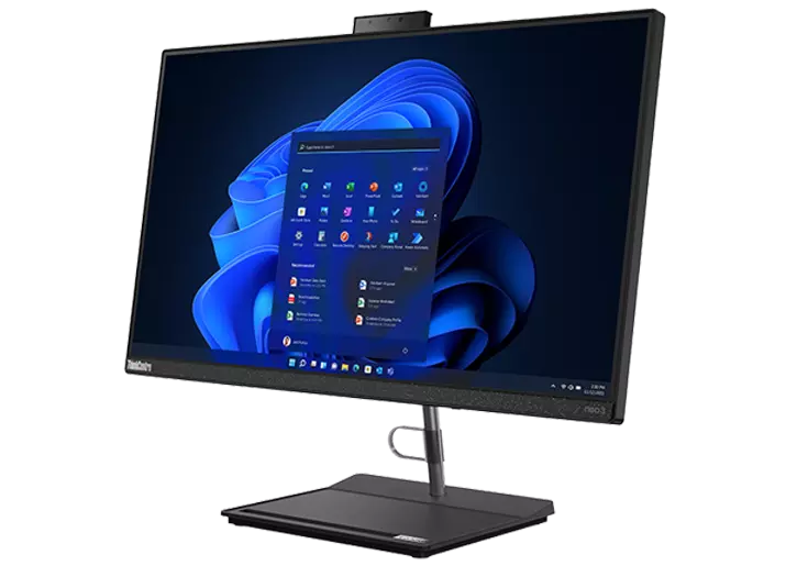 Right-side view of Lenovo ThinkCentre Neo 30a (24” Intel) all-in-one business PC.