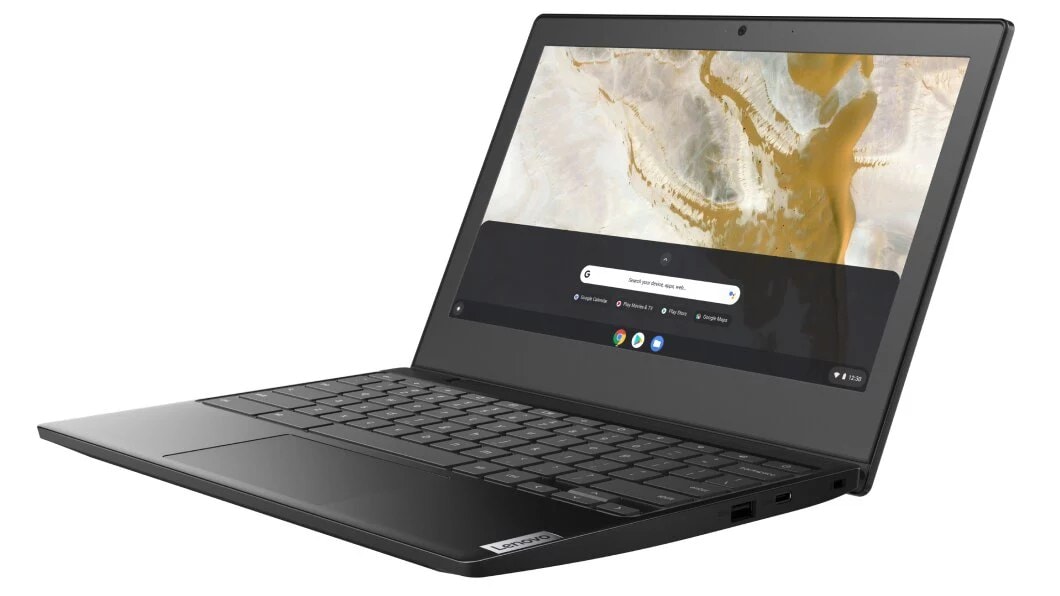 Lenovo IdeaPad 3 Chromebook 11 AMD left three-quarter view