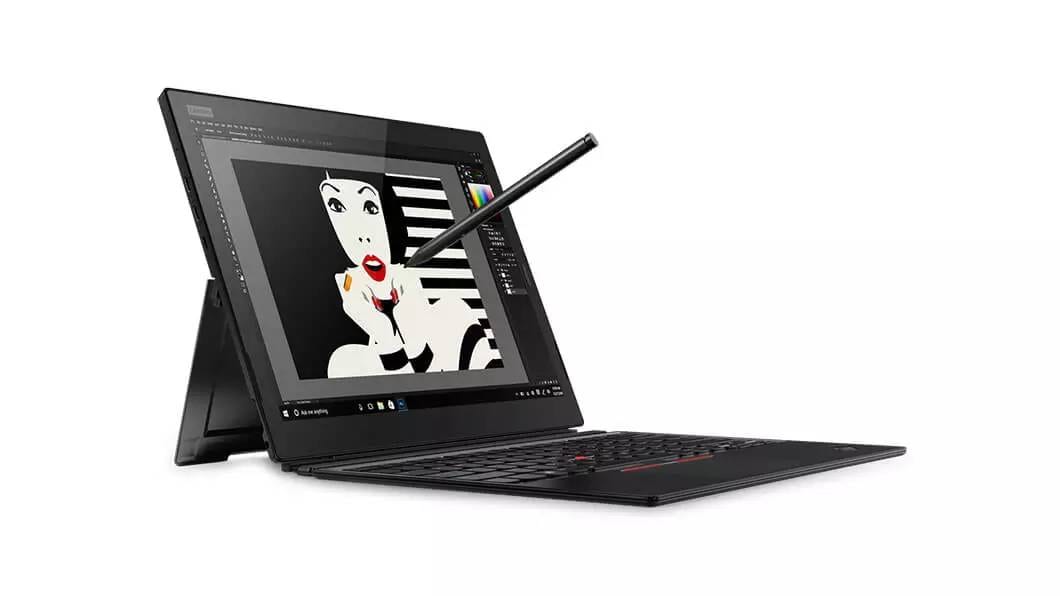 Lenovo ThinkPad X1 Tablet with detachable keyboard and pen.