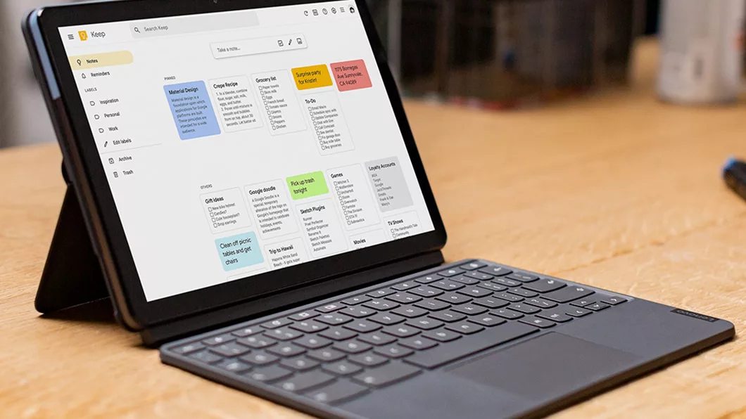 El IdeaPad Duet Chromebook con Google Keep