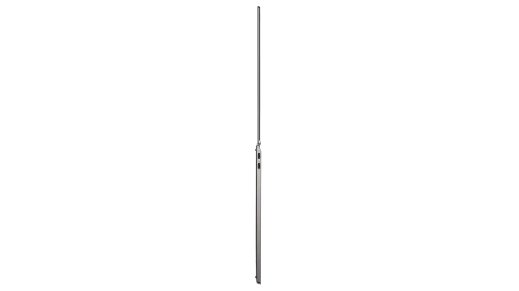 Profil ultrafin de l’ordinateur portable Lenovo ThinkPad X1 Titanium Yoga ouvert à 180 degrés.