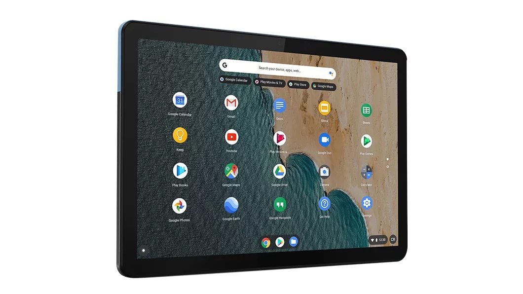 IdeaPad Duet Chromebook-tablet met apps op het beeldscherm
