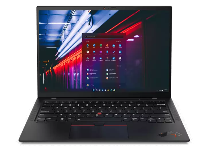 Front facing view showing keyboard and display ThinkPad X1 Carbon Gen 9 14" Hero