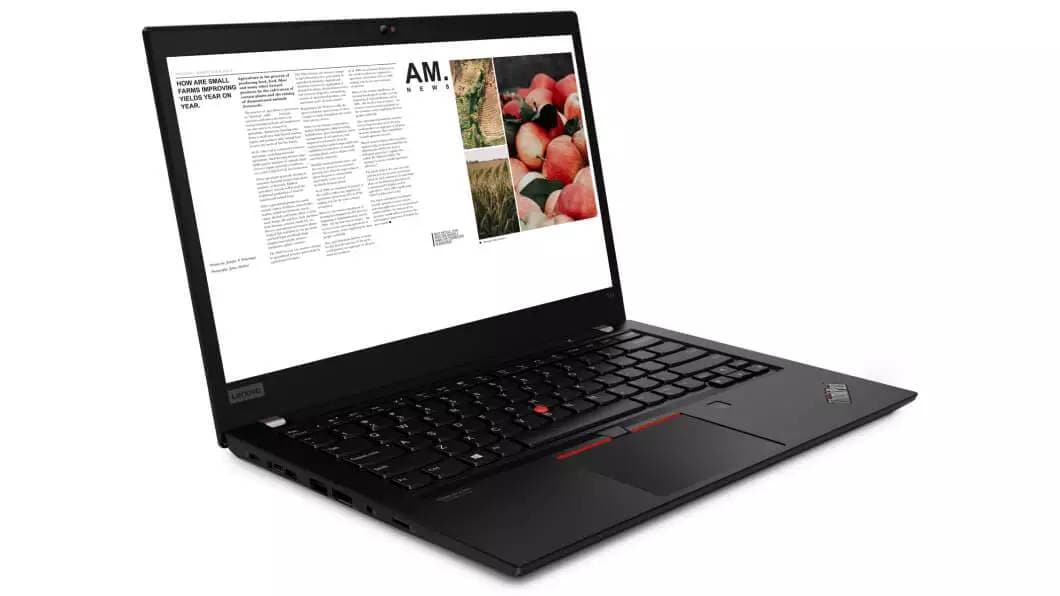 Lenovo ThinkPad T14 AMD set skråt forfra