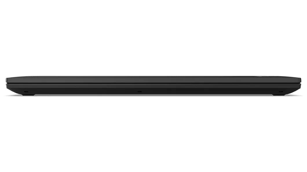 Lenovo ThinkPad L15 (3.ª geração) de 15'' (38,1 cm, AMD): fechado, vista frontal a mostrar a extremidade das coberturas superior e inferior
