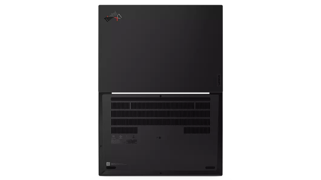 Ilmakuva X1 Extreme Gen 5 (16'', Intel) ‑kannettavasta, 180 astetta avattuna, vaaka-asennossa, ylä- ja takakannet näkyvissä