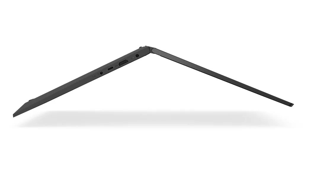 Side view of the graphite grey IdeaPad Flex 5 laptop