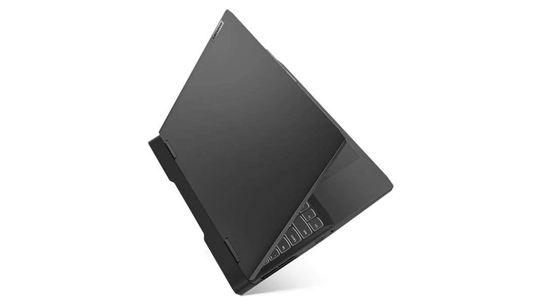 Laptop IdeaPad Gaming 3 7ma Gen (16&quot;, AMD), semicerrado visto a 45°.