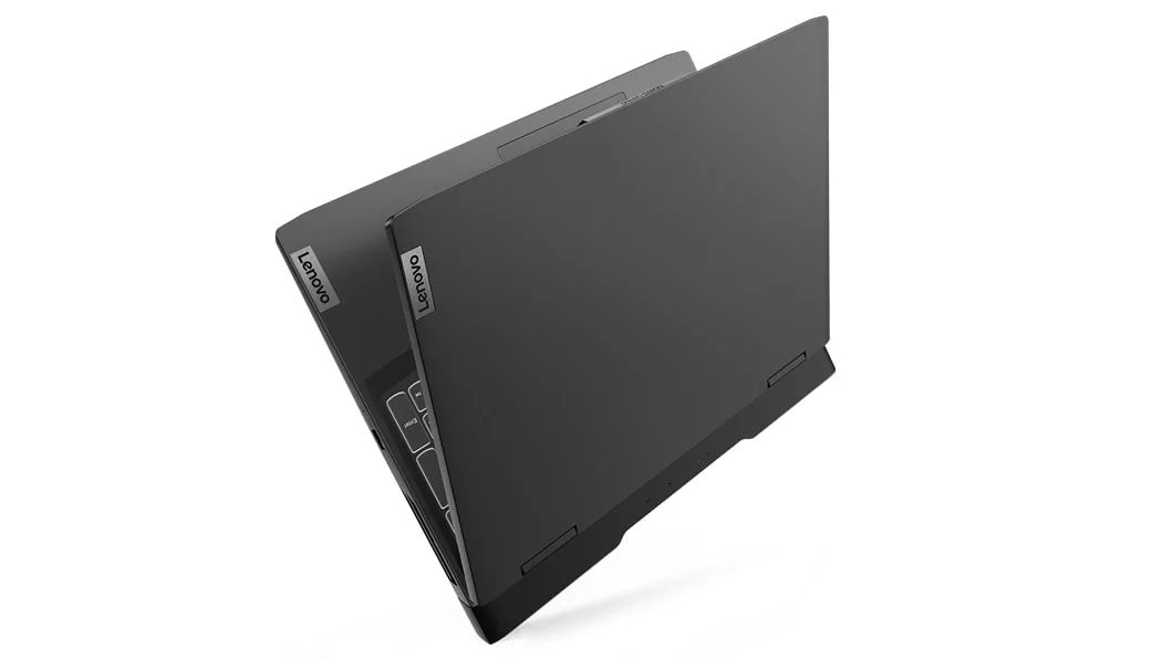 Laptop IdeaPad Gaming 3 7ma Gen (16&quot;, AMD), semicerrado, se ve puertos y ranuras opcionales. 