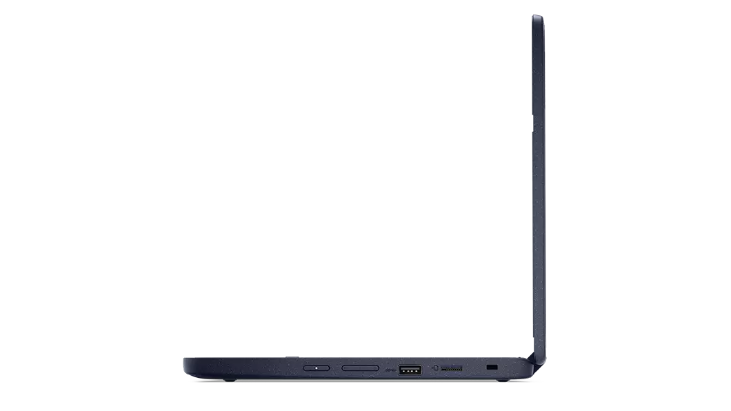 Overhead shot of Lenovo 300w Gen 3 laptop open 180 degrees, showing top and bottom sides.
