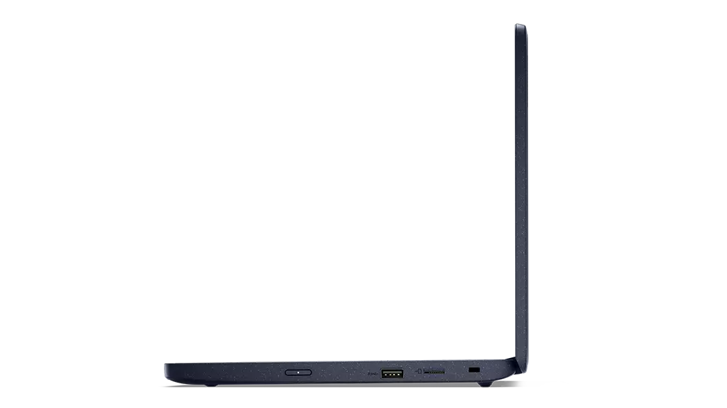 Right-side view of Lenovo 100w Gen 3 laptop open 90 degrees.