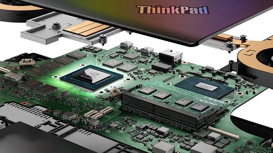 Inside of the ThinkPad P53 with the NVIDIA® Quadro graphics card