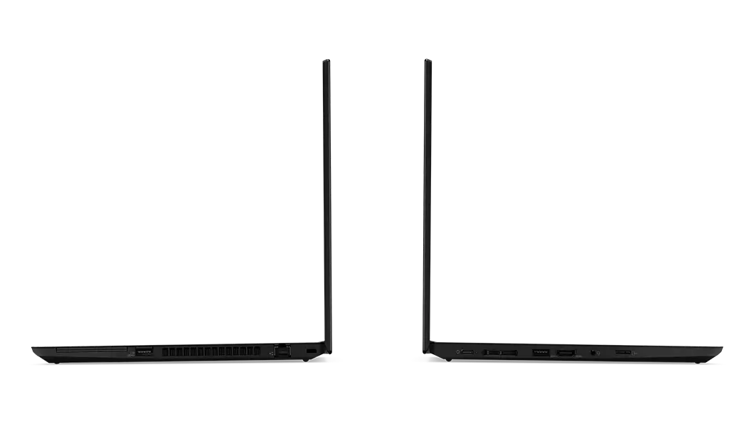 Lenovo ThinkPad P14s Gen 2 (14’’ AMD)  yrityskannettava vasemmalta ja oikealta sivulta kuvattuna