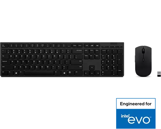 Lenovo Professional Wireless Rechargeable Combo Keyboard and Mouse-US English