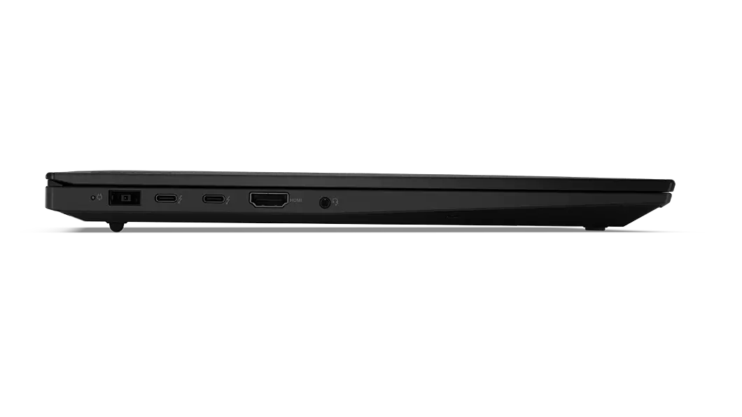Left-side profile of the Lenovo ThinkPad X1 Extreme Gen 4 laptop closed.