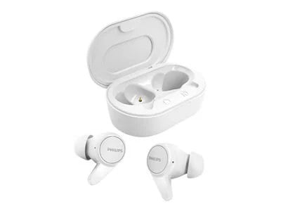 Philips T1207 True Wireless Headphones with Up to 18 Hours Playtime and IPX4 Water Resistance - White