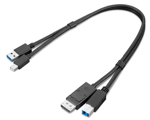 ThinkStation mDP + USB-A 3.0 to DP + USB-B 3.0 Dual Head Cable_v1