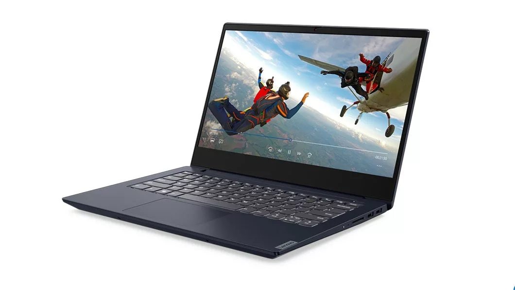 Ideapad S340 (14, Intel), vista laterale con video sullo schermo 