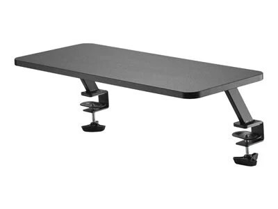 Monitor Riser Stand - Clamp-on Monitor Shelf for Desk - Extra Wide 25.6" (65 cm) For up to 34" Monitors - Black (MNRISERCLMP)