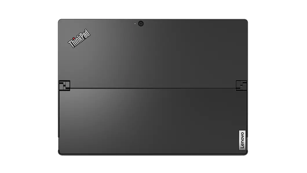 Rückseite des Lenovo ThinkPad X12 Detachable mit Webcam.